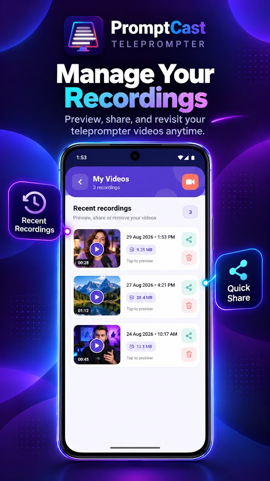 PromptCast - Teleprompter screenshot 2