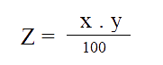 what is x % of y? formula