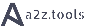 The second A2Z Tools logo: a dark angular A beside the a2z.tools wordmark