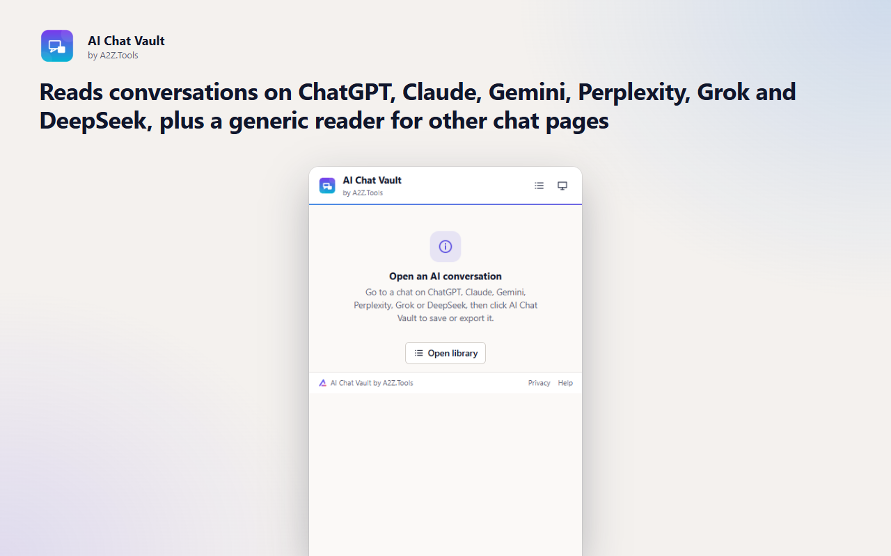 AI Chat Vault: popup