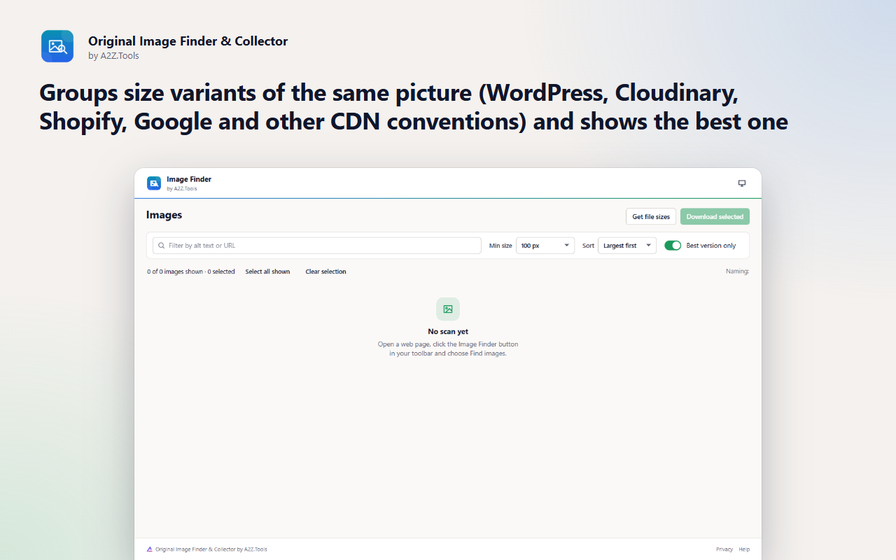 Original Image Finder & Collector: collector