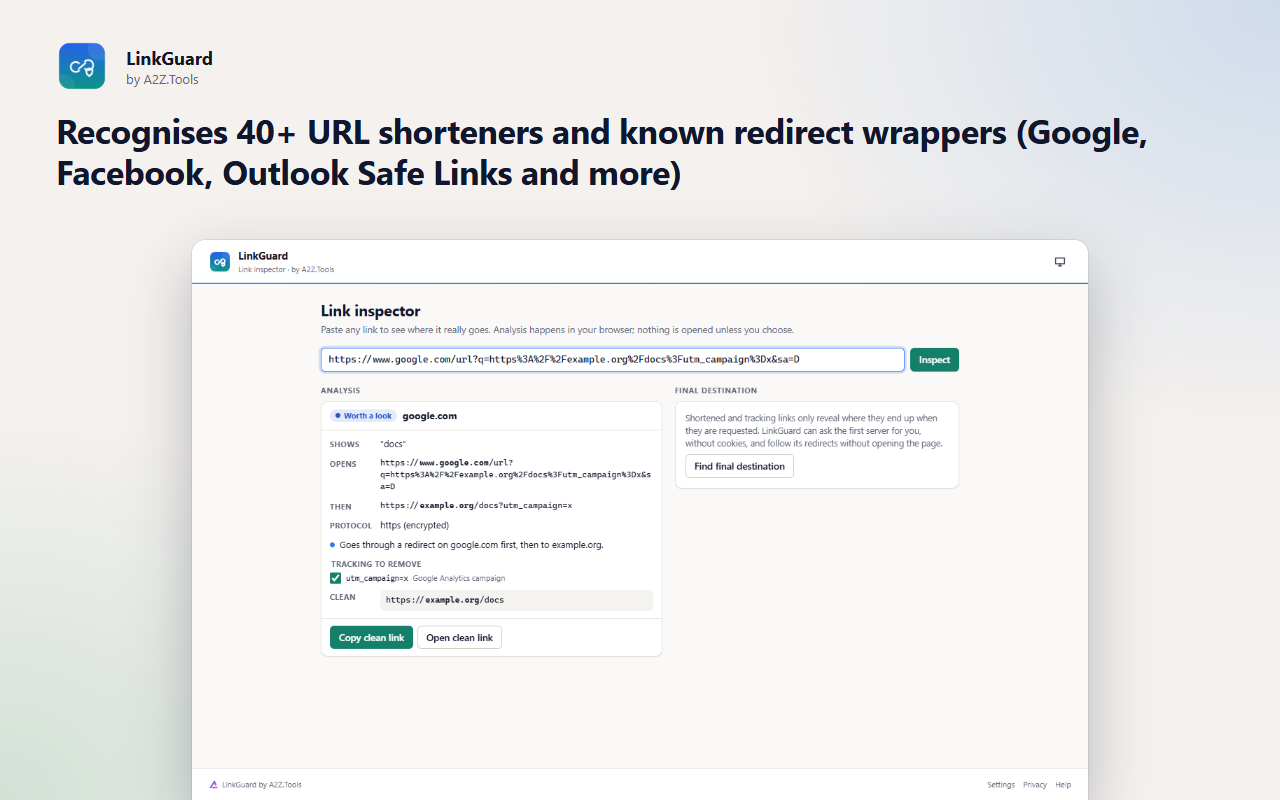 LinkGuard: inspector