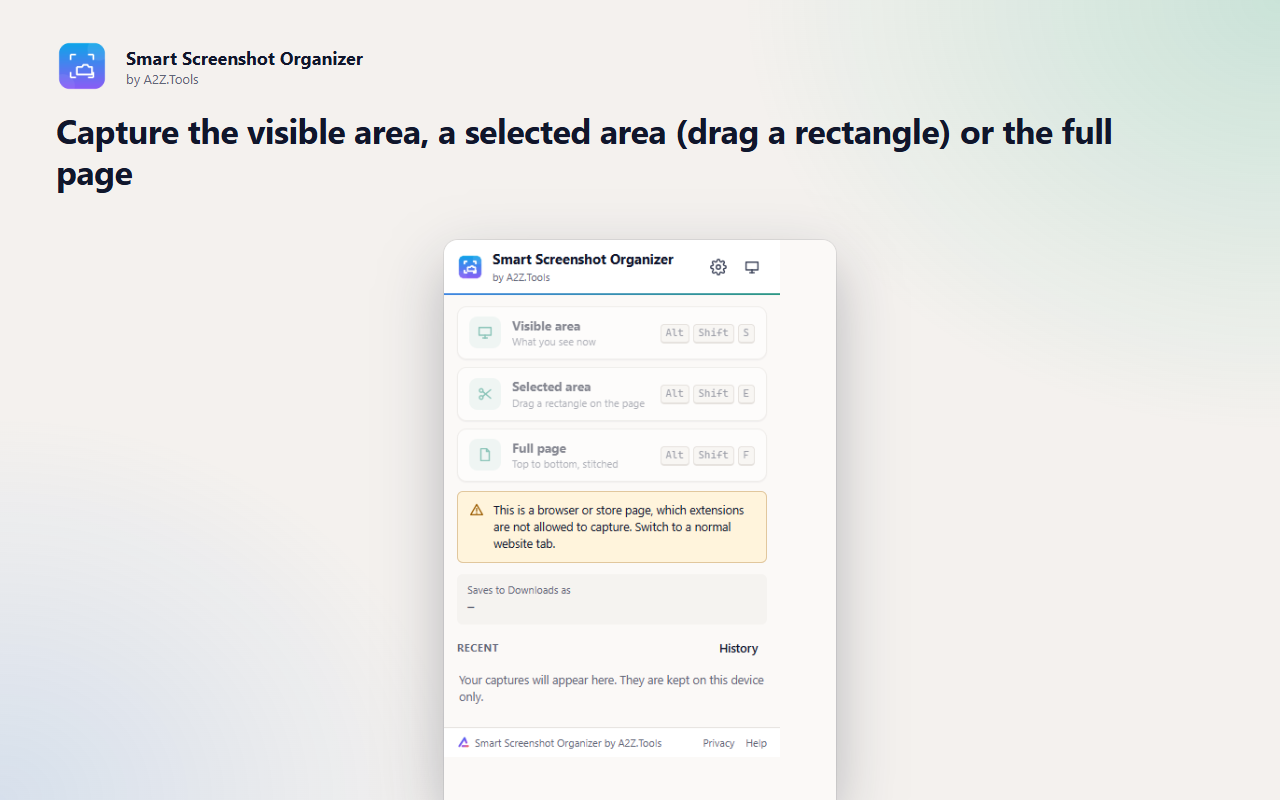 Smart Screenshot Organizer: popup