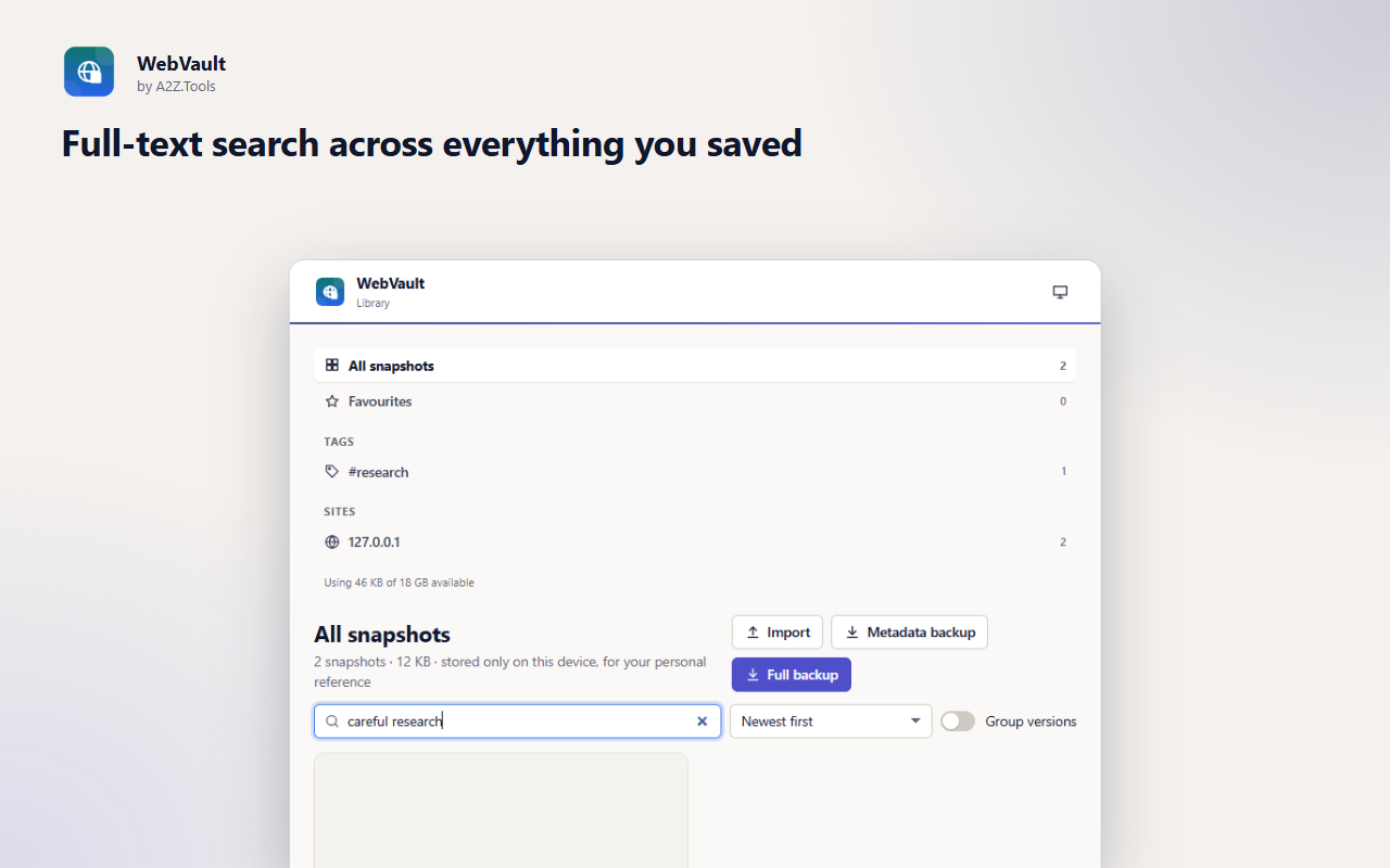 WebVault: library